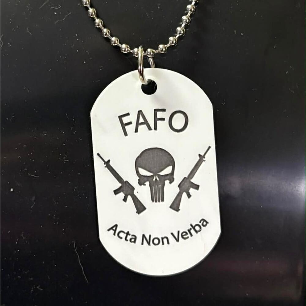 Silver Ball Chain Necklace with FAFO Pendant
